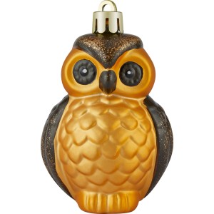 Dunkelbraune Weihnachts-Deko Eule (4er-Set) als Baumbehang.