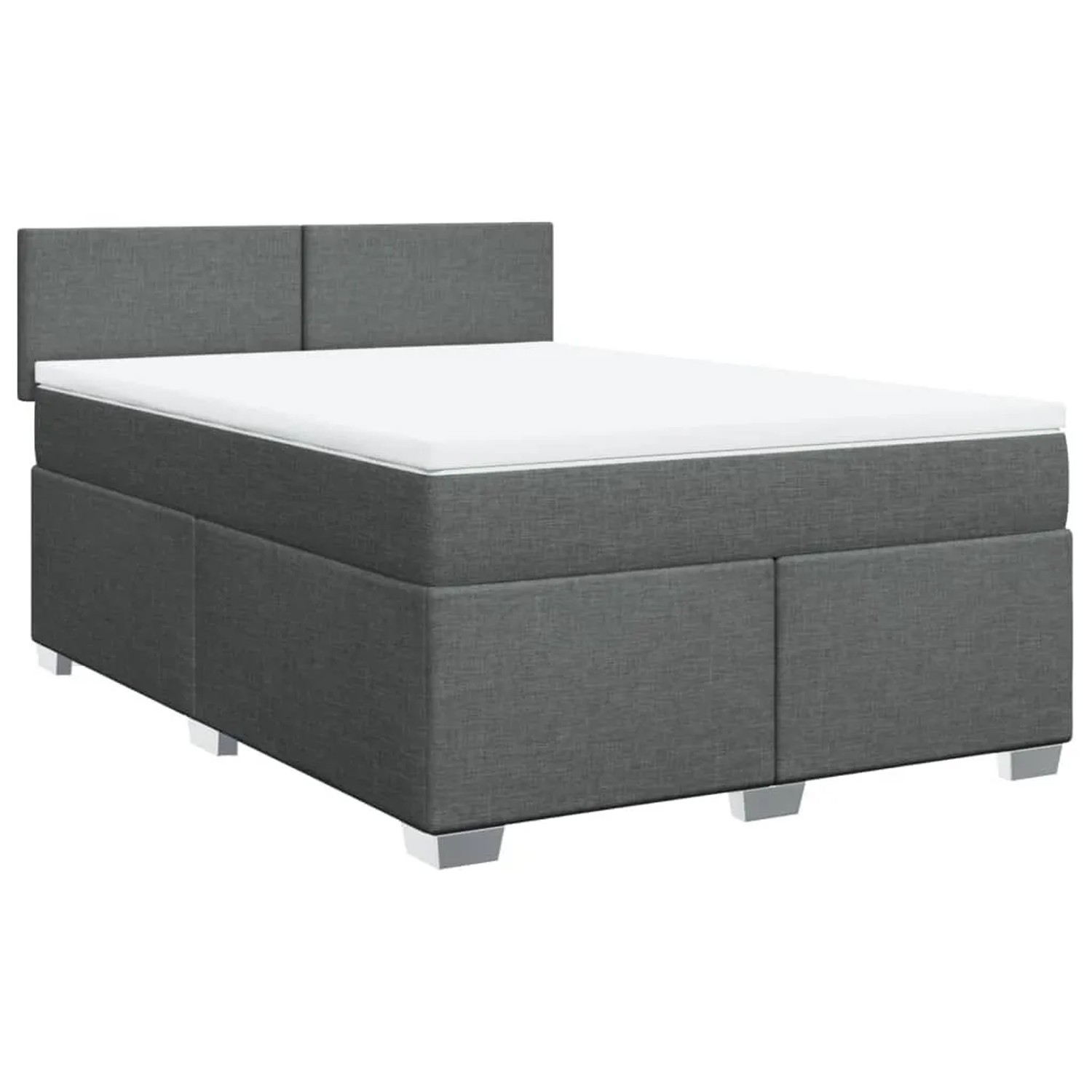 vidaXL Boxspringbett mit Matratze Dunkelgrau 140x200 cm Stoff 3288205