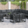 vidaXL Garten-Sofa-Set, 13-teilig, schwarz, Aluminium, mit Kissen. Modulares Design für Terrasse und Garten.