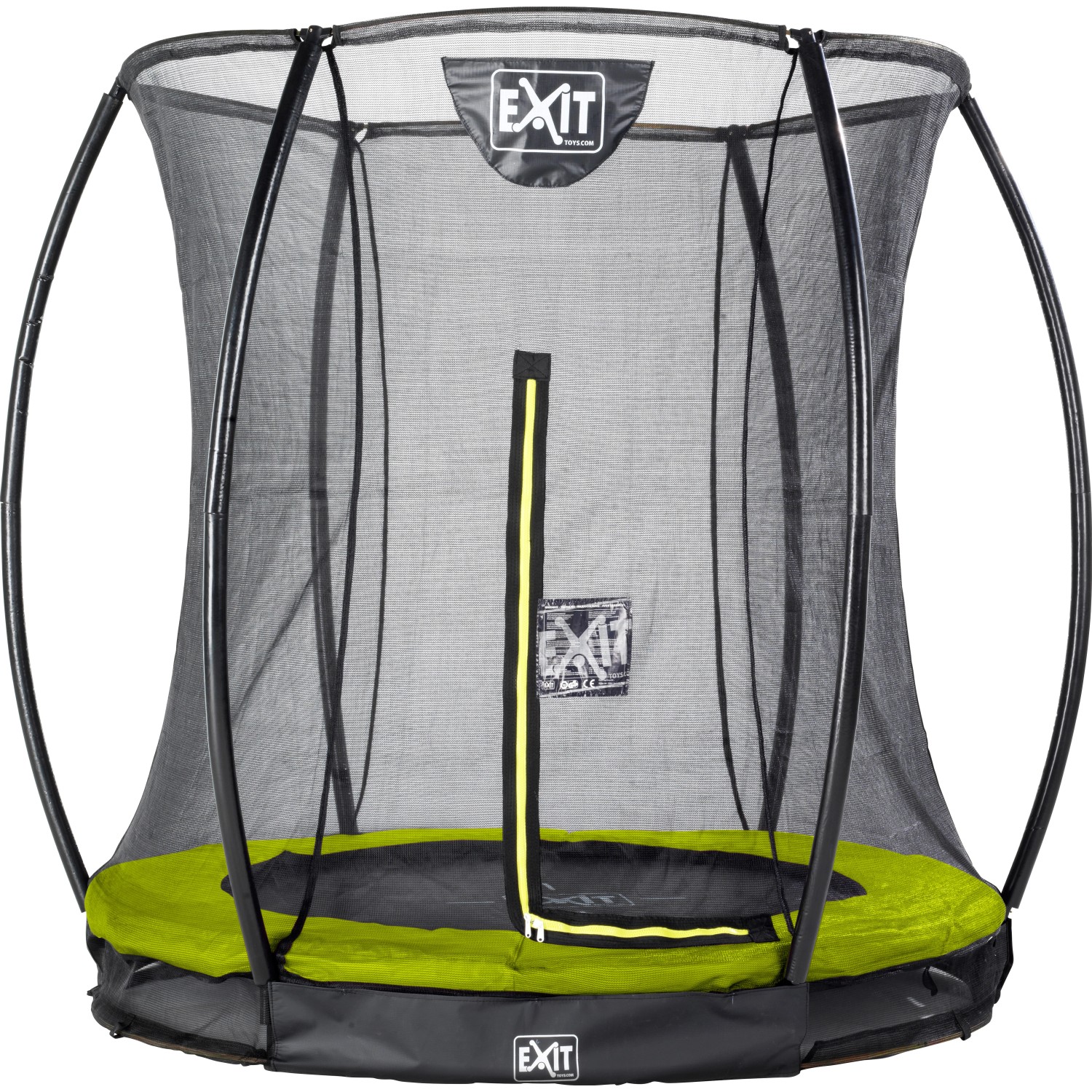 EXIT Silhouette Bodentrampolin D183cm mit Sicherheitsnetz - grün