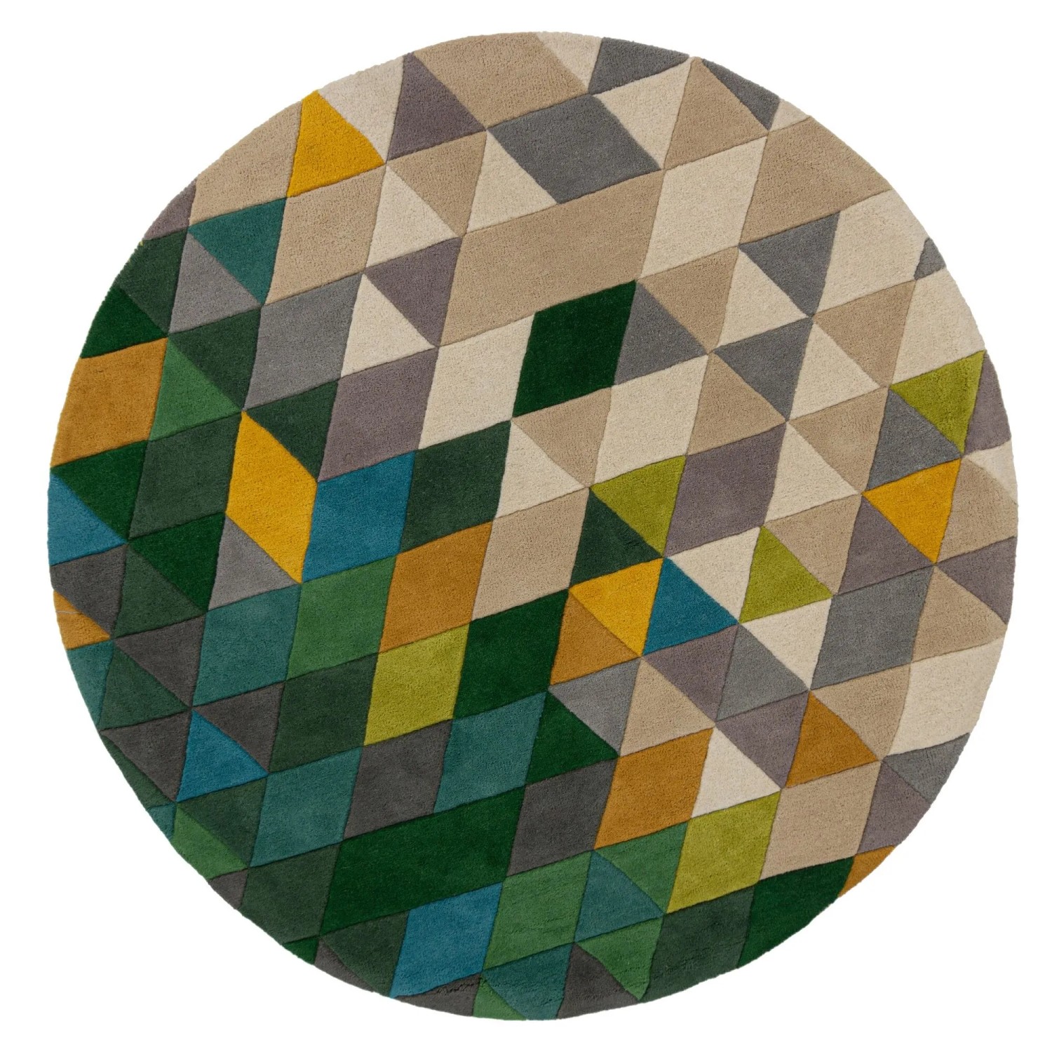 Flair Rugs Wollteppich Prism Ø 160 cm Mehrfarbig