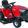 Roter Troy-Bilt Rasentraktor Pony 92T-S mit Seitenauswurf.