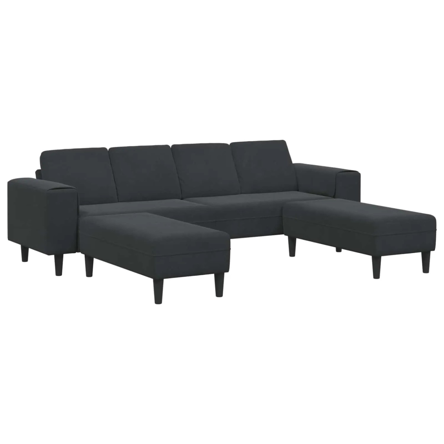 vidaXL Wohnzimmer Couch 3-Tlg Schwarz 3335127