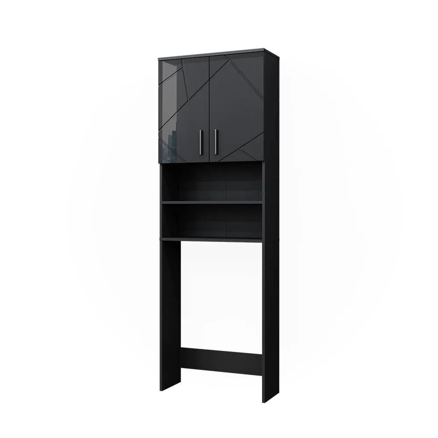 Vicco Waschmaschinenschrank Irma Anthrazit Hochglanz 64 x 191