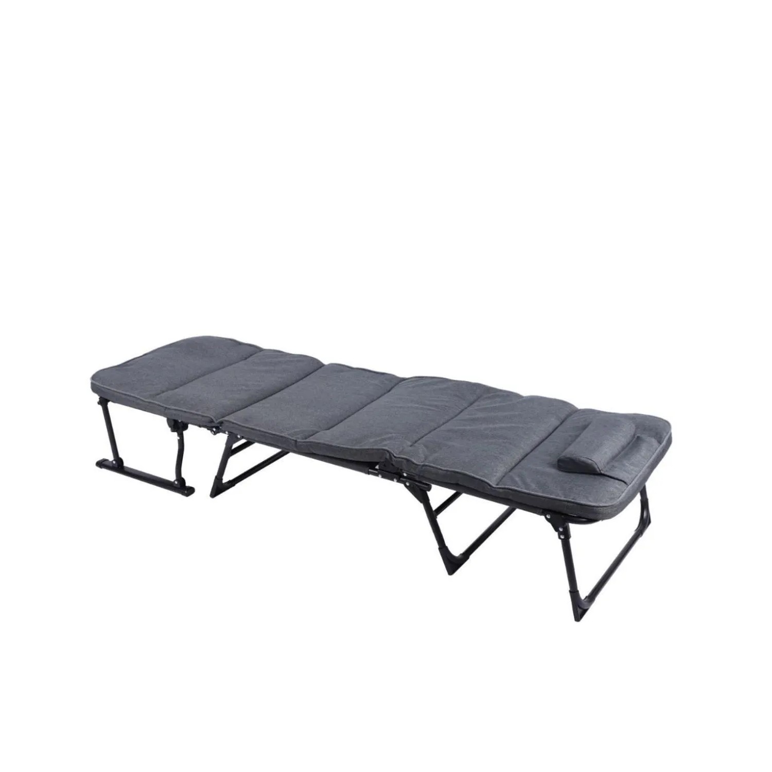 Lex 2 in 1 Gartenliege Ruheliege Liegebett Relaxsessel Ruhesessel Gästebett Kopfkissen Grau