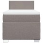 Boxspringbett Taupe 100x200 cm mit Matratze und Kopfteil.