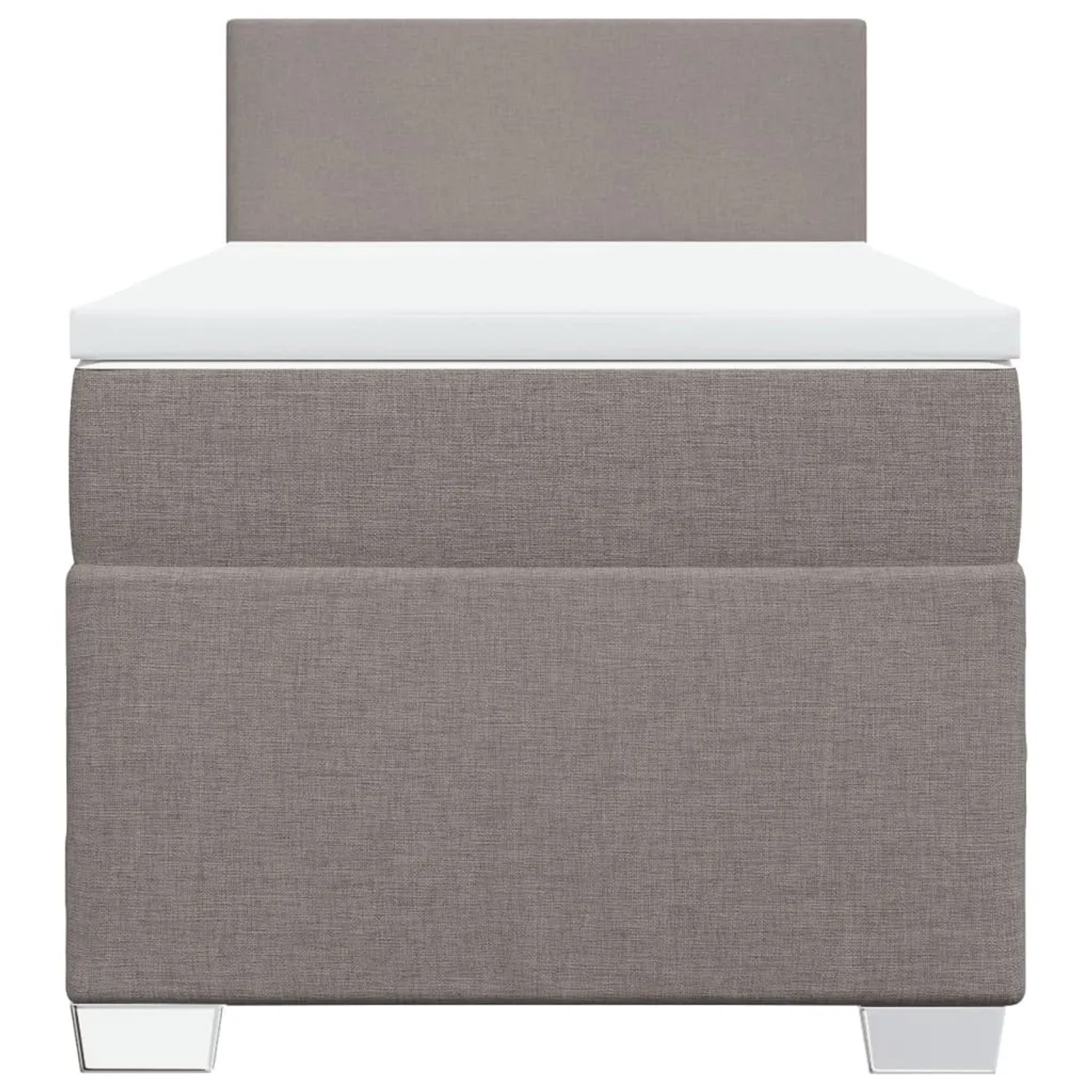 Boxspringbett Taupe 100x200 cm mit Matratze und Kopfteil.