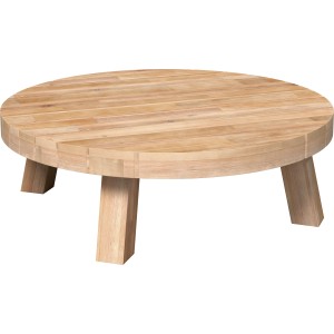 Runder Gartentisch Morenci aus Akazienholz, Naturholz-Optik, ideal für Lounge-Gartenmöbel.