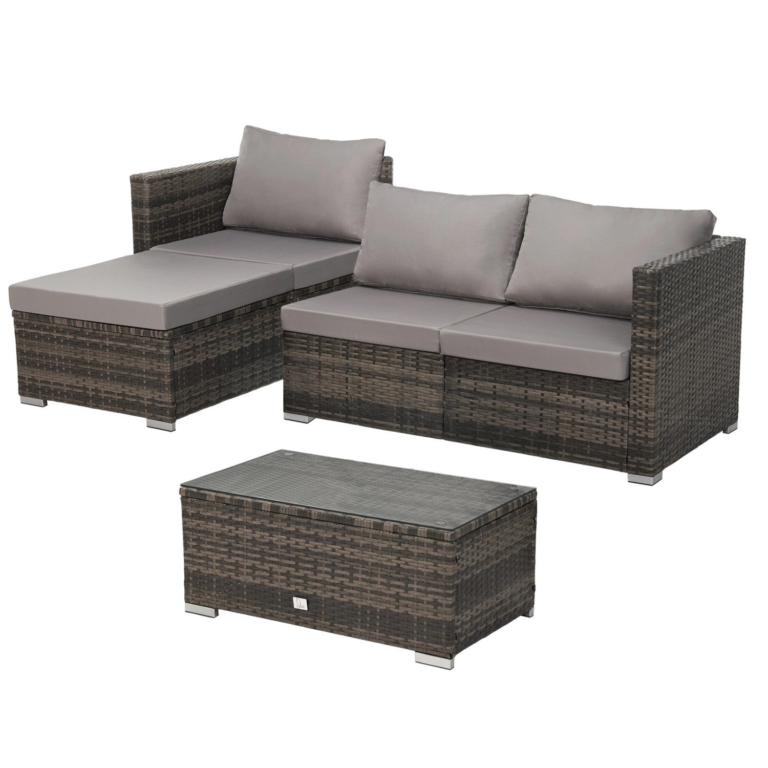 Svita Queens PolyRattan Lounge Sofa Garten Garnitur Lounge Gartenmöbel Ratt günstig online kaufen