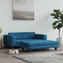 vidaXL Hundebett mit Verlängerung Blau 100x50x30 cm Samt 172019_2