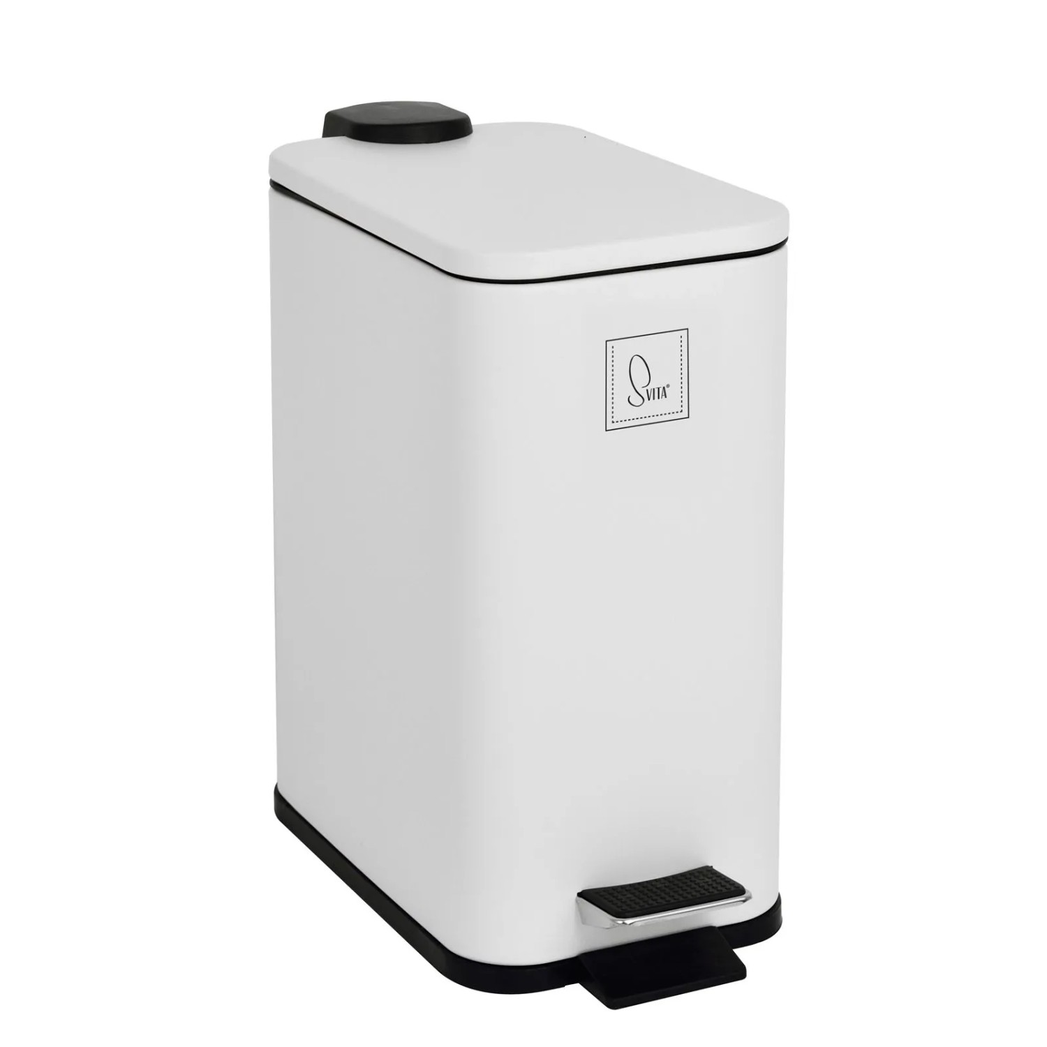 Svita ST5 Mülleimer Treteimer 5l Mit Inneneimer Softclose Rechteckig Weiß