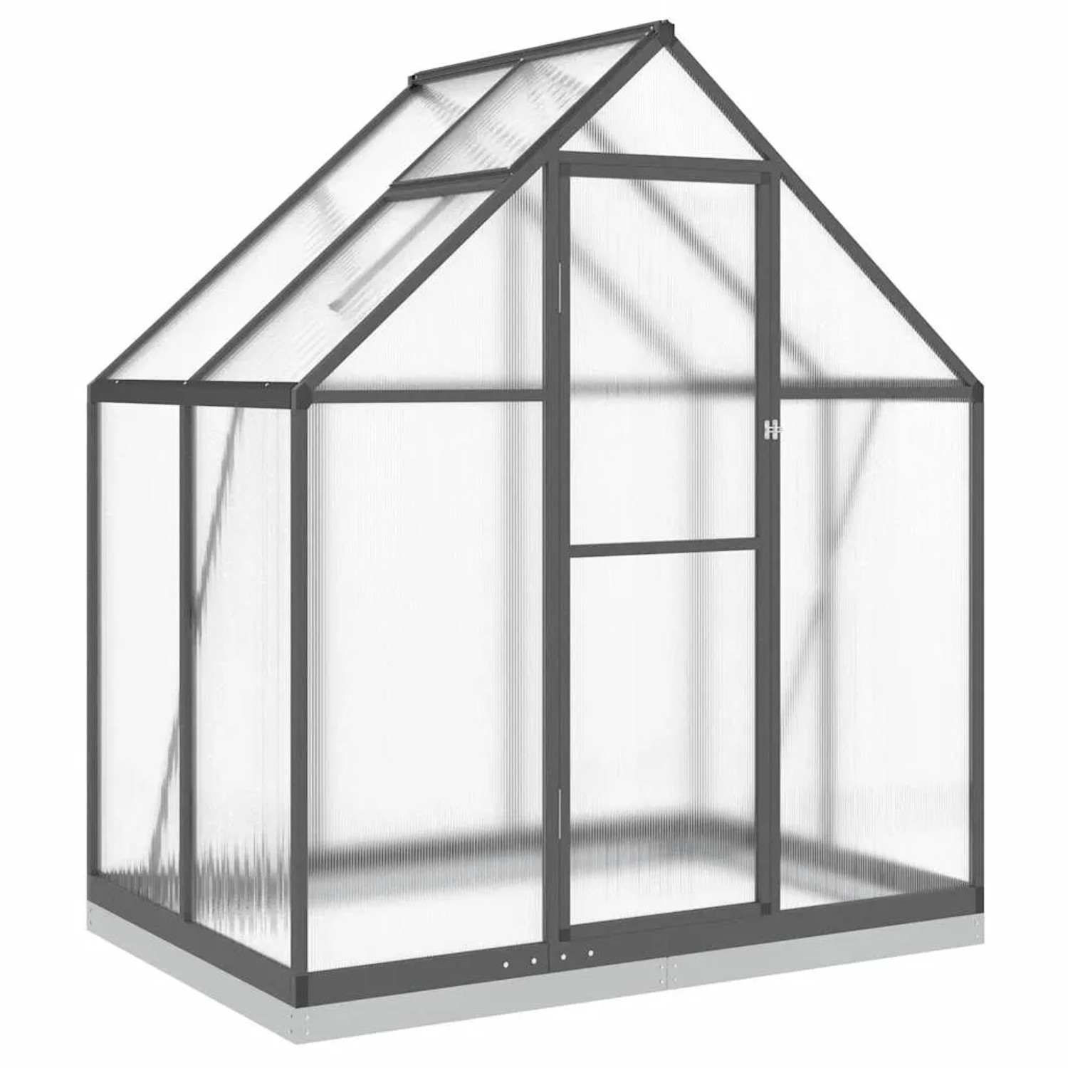 Furnicato Gewächshaus Mit Fundamentrahmen Anthrazit 169x114x202 Cm Alu