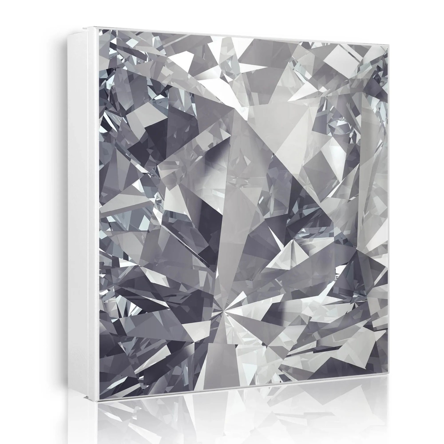 Banjado Großer Schlüsselkasten Metall 30x30cm Weiß Scharnier Rechts 50 Haken Beschreibbar Magnetisch Motiv Facetten Monochrome