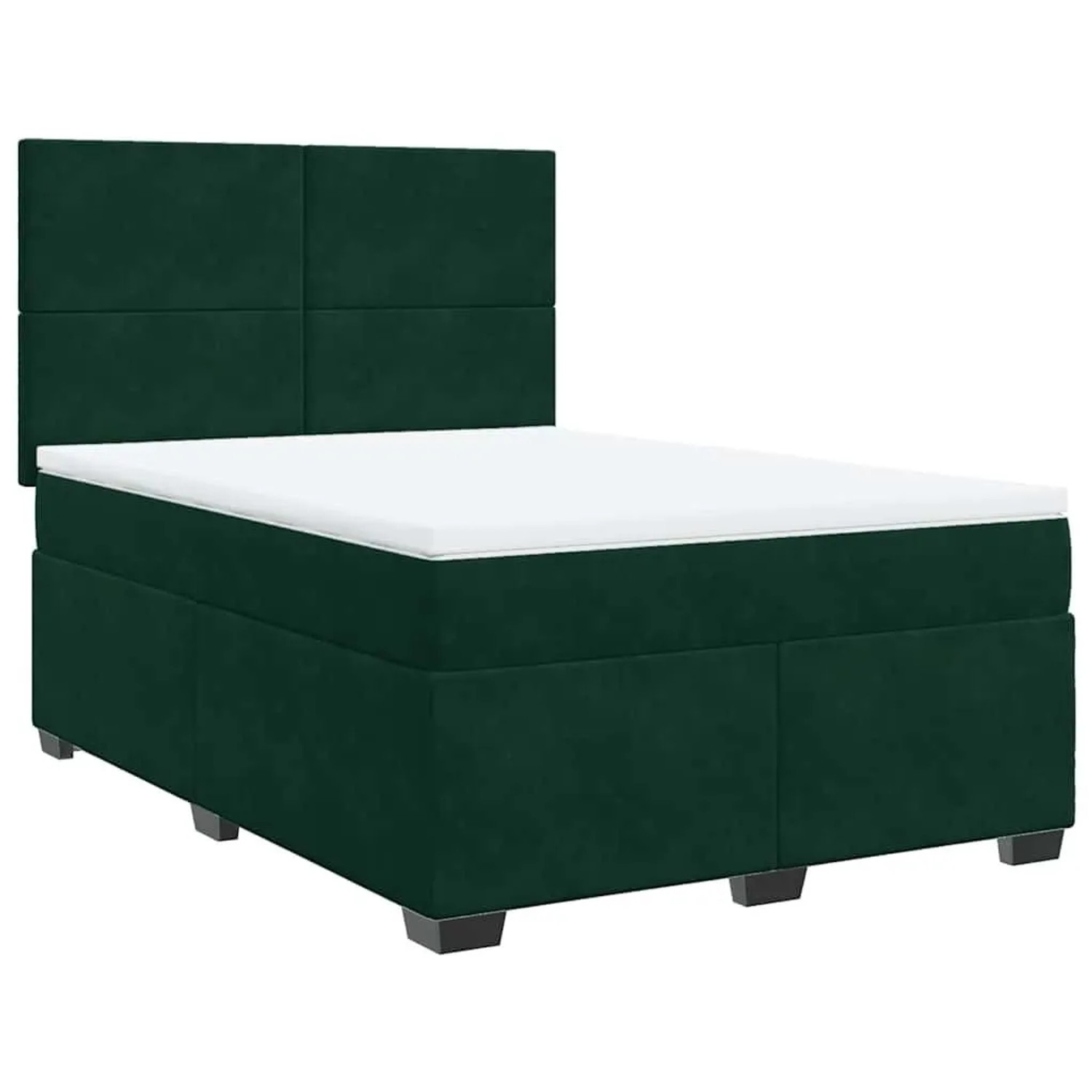 vidaXL Boxspringbett mit Matratze Dunkelgrün 140x190 cm Samt 3290903 günstig online kaufen