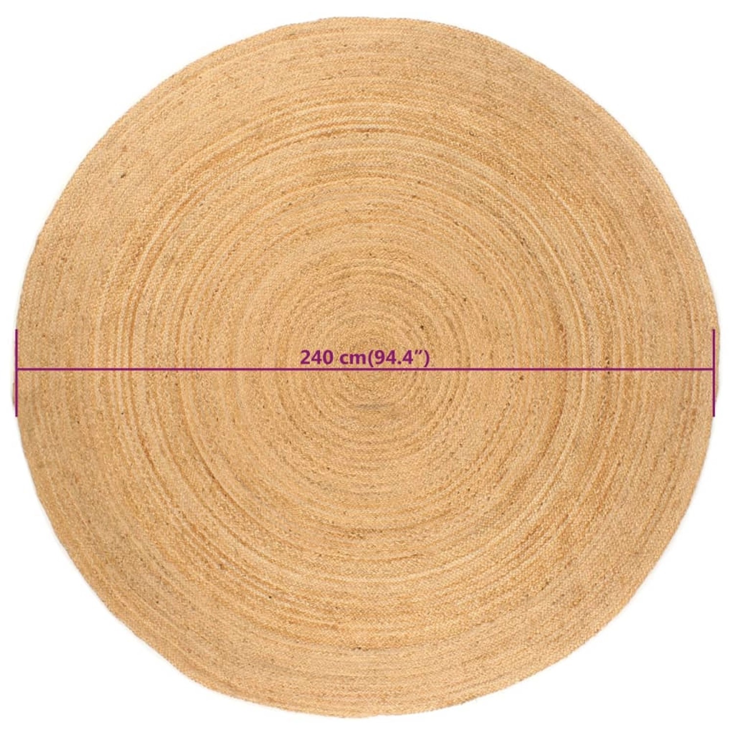 Thumbnail - vidaXL Teppich Jute Geflochten 240 Cm Rund 1184014