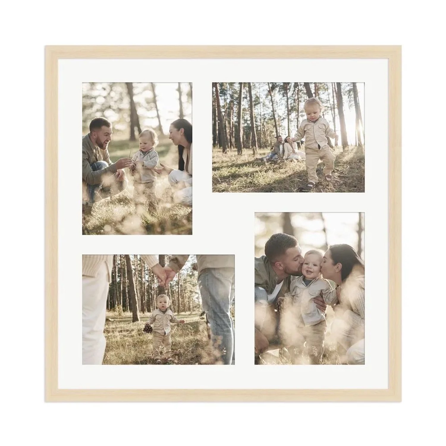 WANDStyle Galerierahmen G950 in Natur 40 x 40 cm für 4 Bilder im Format 13 x 18 cm