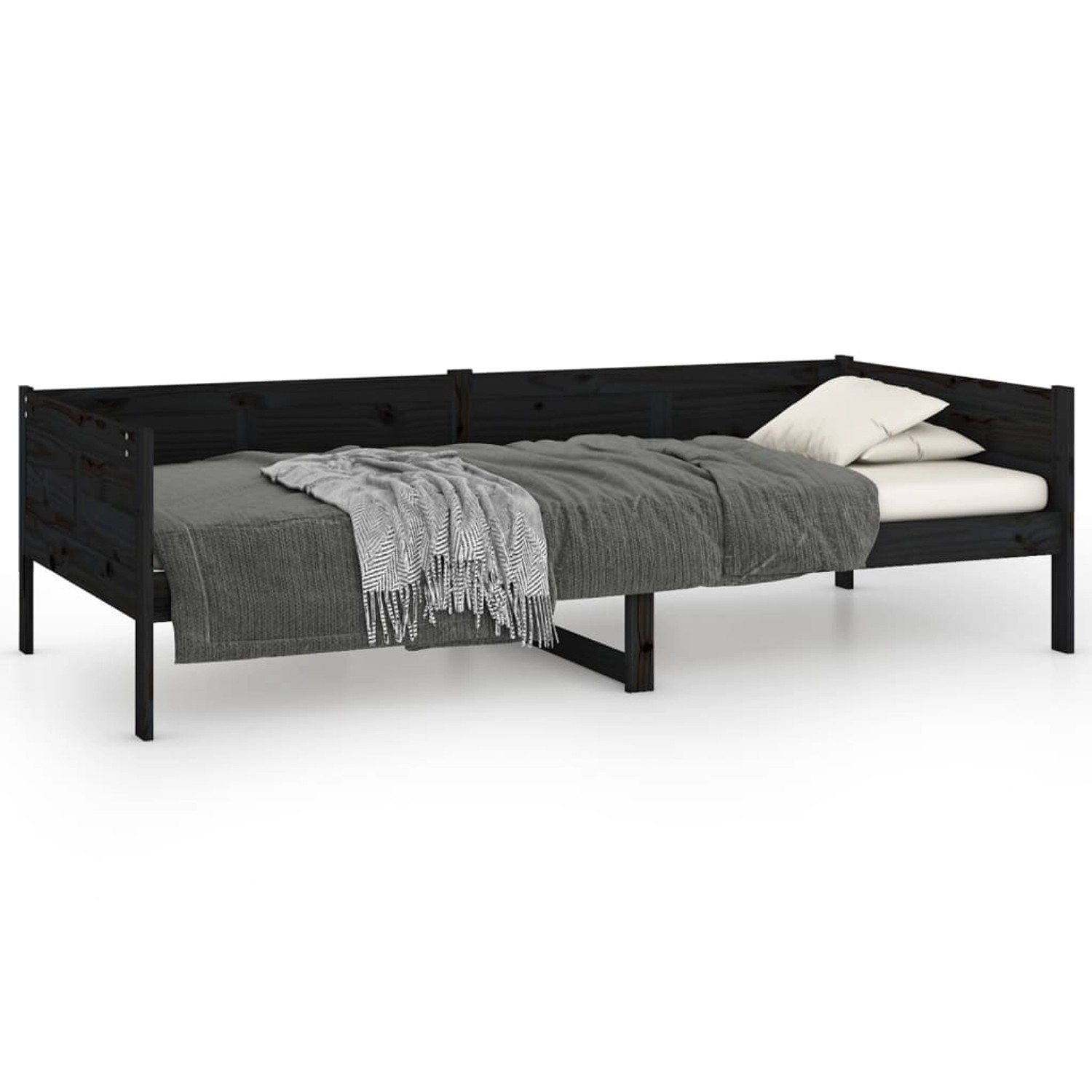 vidaXL Gästebett Tagesbett Gästebett Schwarz Massivholz Kiefer 90x190 cm Be günstig online kaufen