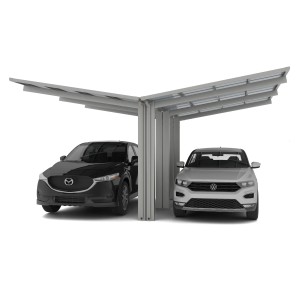 Ximax Carport Linea-110 Y-Ausführung Edelstahl-Look