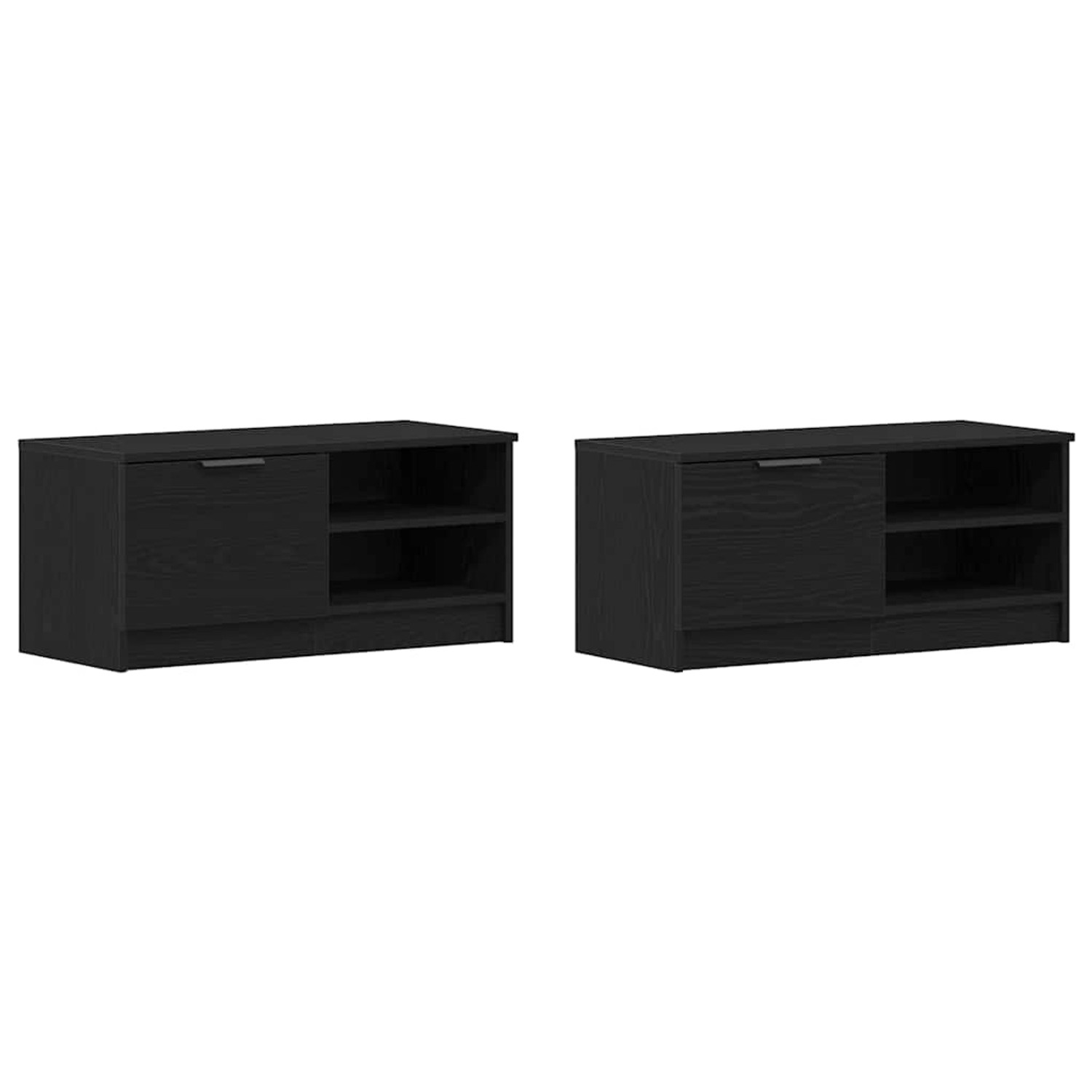vidaXL TV-Schrank 2 Stk Schwarz 80 x 35 x 36,5 cm Holzwerkstoff 862746 günstig online kaufen