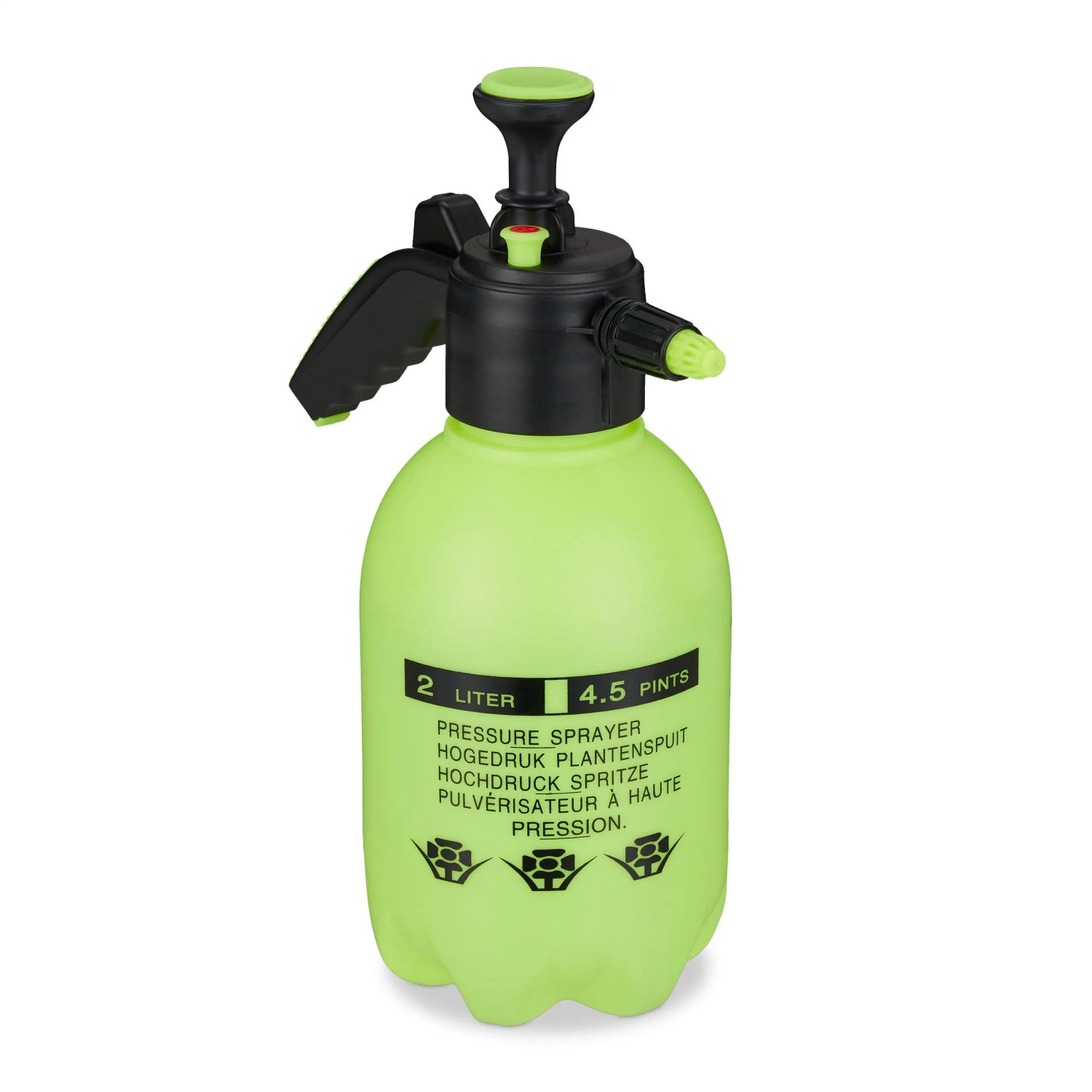 Relaxdays Drucksprüher Kunststoff Grün Verstellbare Düse 2 Liter 370 g