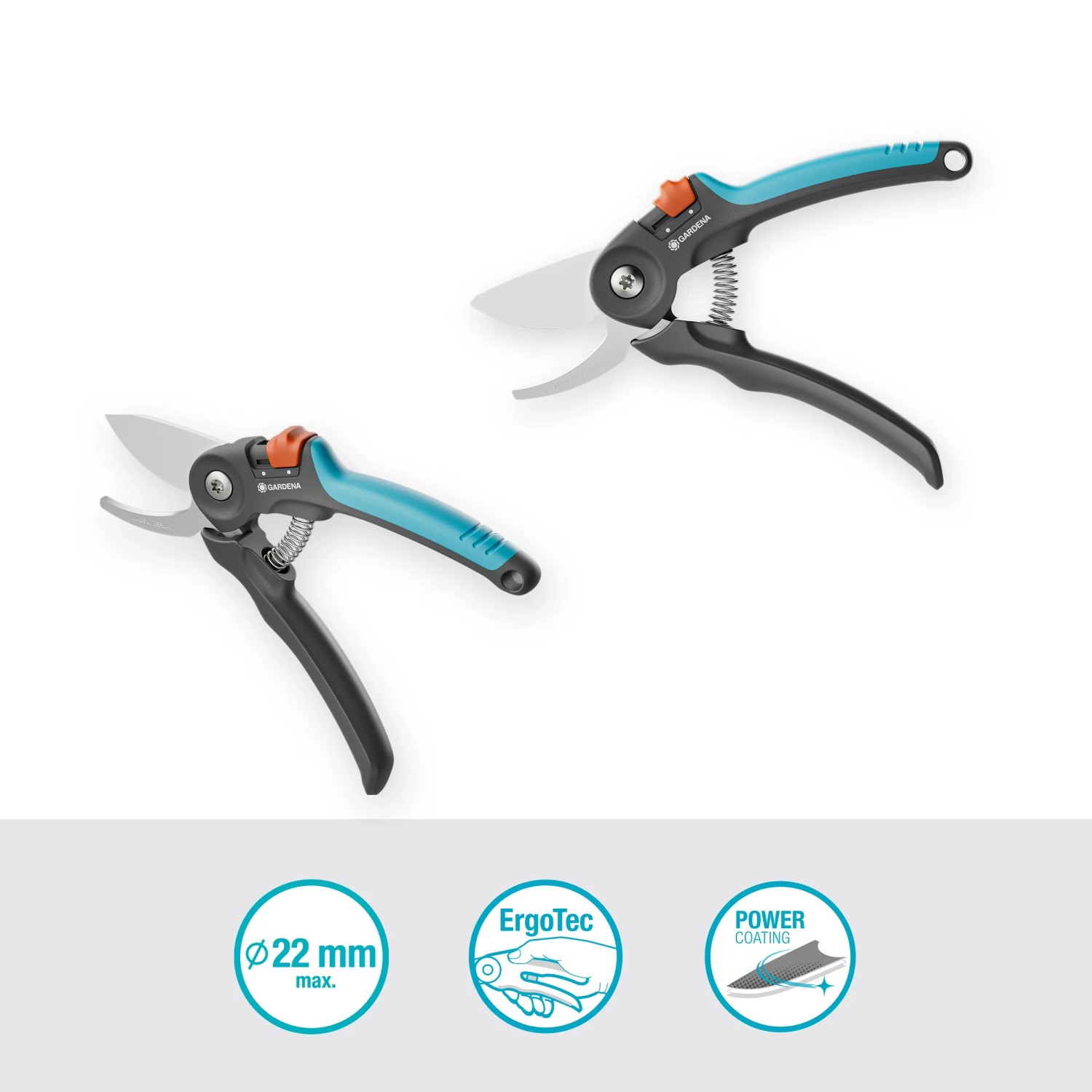 Gardena Gartenschere PremiumCut für frisches Holz, Bypass-Schere mit SoftGrip, 22mm Schnittdurchmesser.