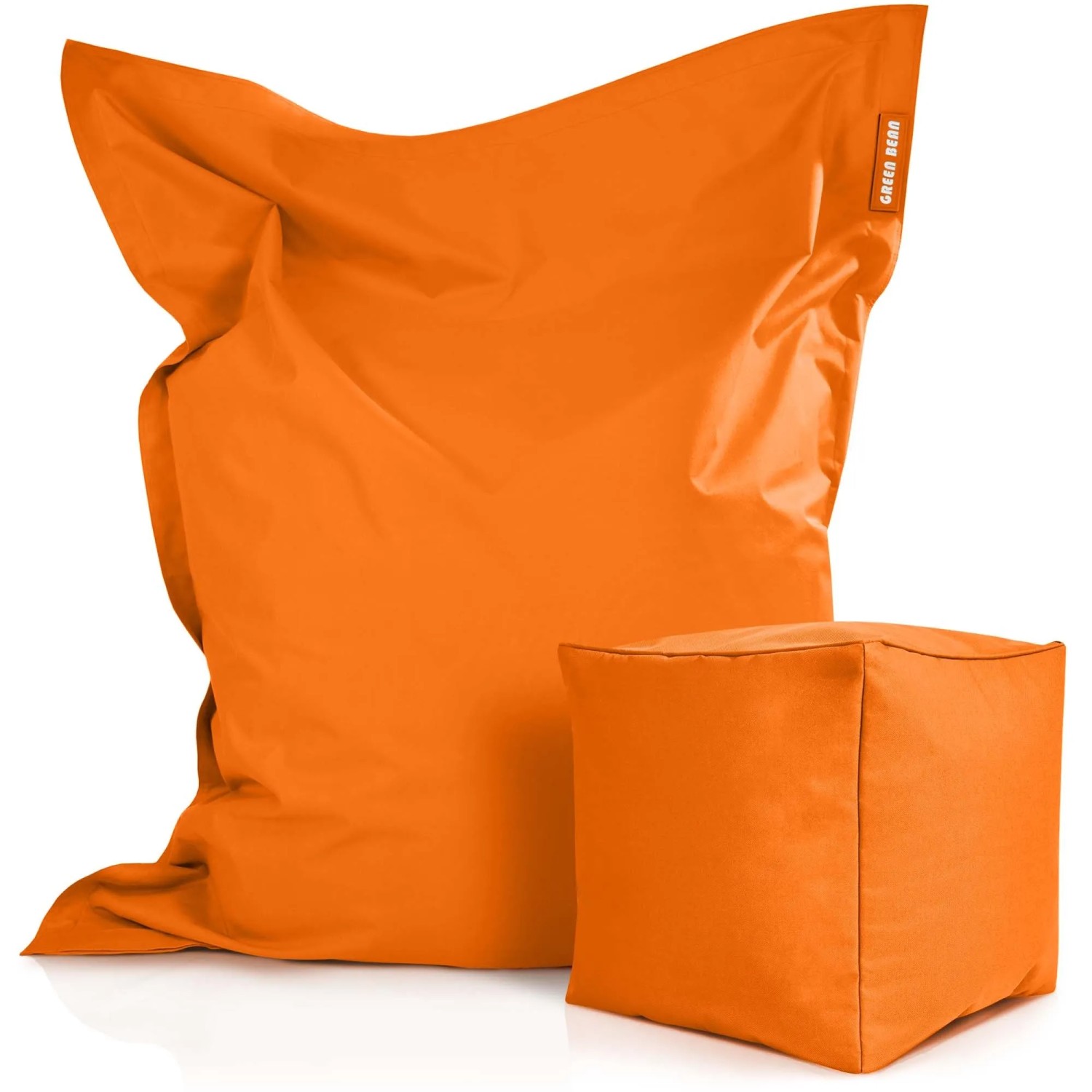 Green Bean Sitzhocker 2er Set Square XXL + Dice 140 x 180 x 25 cm Wetterfest Orange