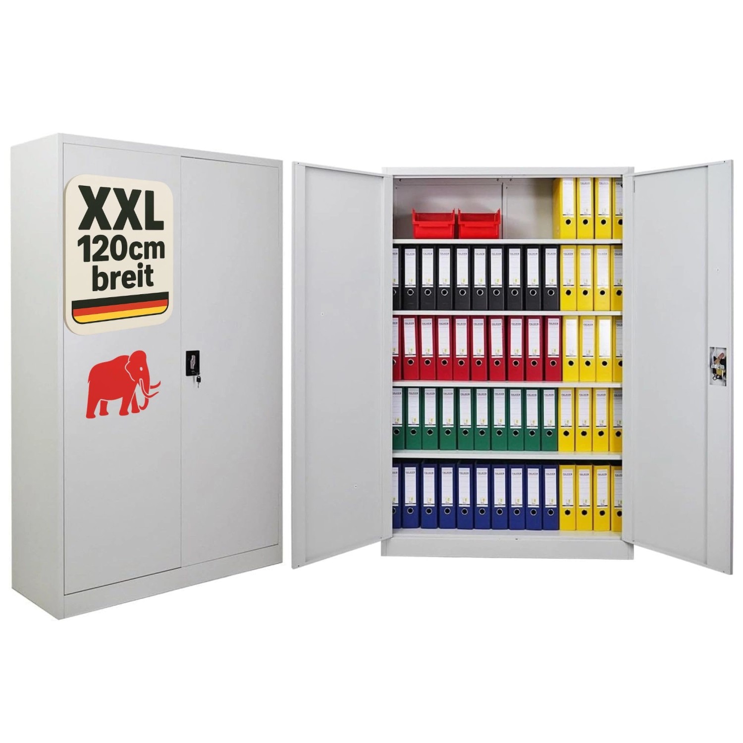 PROREGAL Flügeltürenschrank ELEPHANT Mit 2 Türen Abschließbar HxBxT 180x120 günstig online kaufen