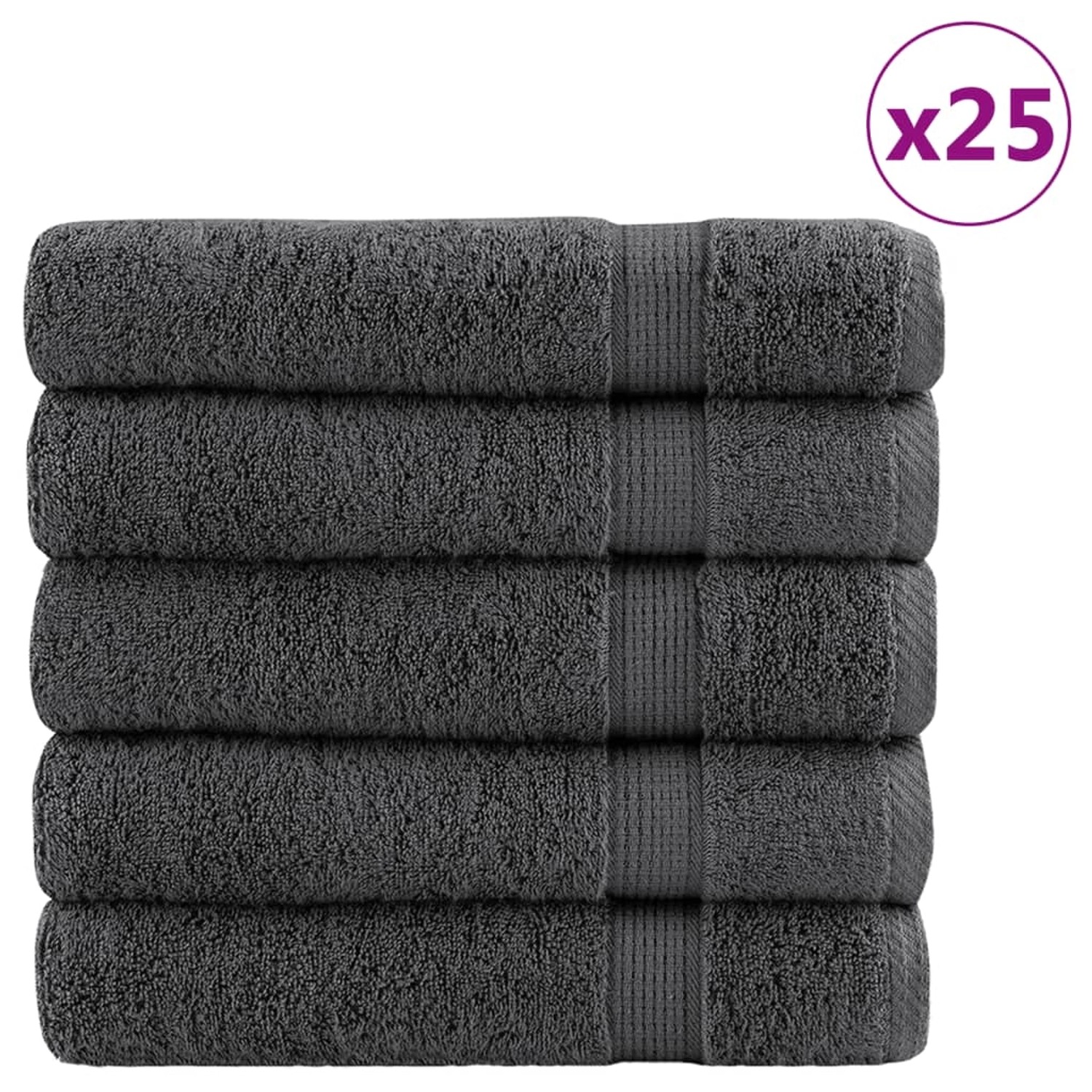 vidaXL Premium-Duschtücher 25 Stk Anthrazit 70x140 600 g/m2 Baumwolle
