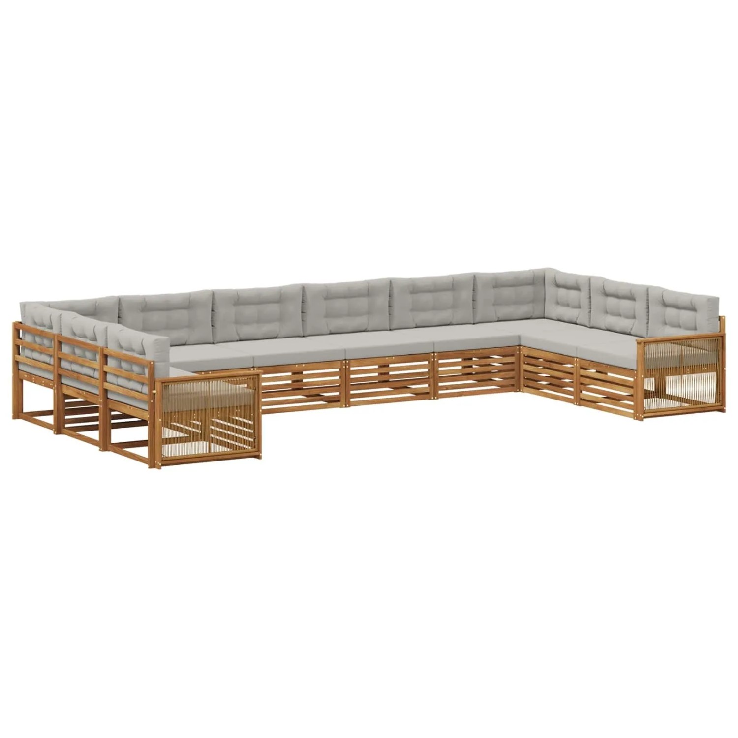 vidaXL Sofagarnituren mit Kissen 10 Stk Massivholz Akazie 3383899