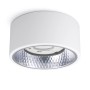 Weißer, runder LED Aufbauspot OLINO (4er Set) mit wechselbaren Blenden (Gold/Silber).