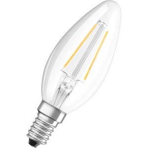 Bellalux LED-Leuchtmittel E14, Kerzenform, 2,5W, warmweiß, für Wohnräume.