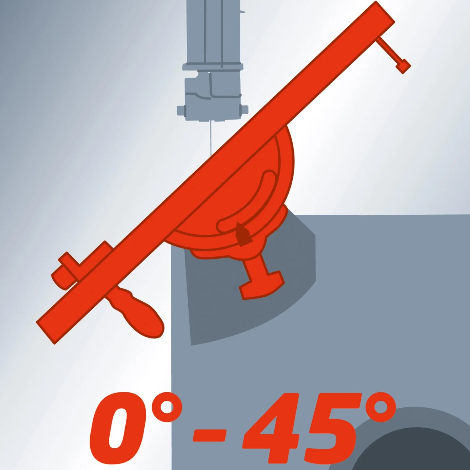 Einhell Bandsäge TC-SB 305 U: Verstellbarer Sägetisch von 0° bis 45° für präzise Schnitte.