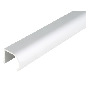Silbernes Griffprofil aus Aluminium, 19x25x2000 mm, für Schubladen und Türen.