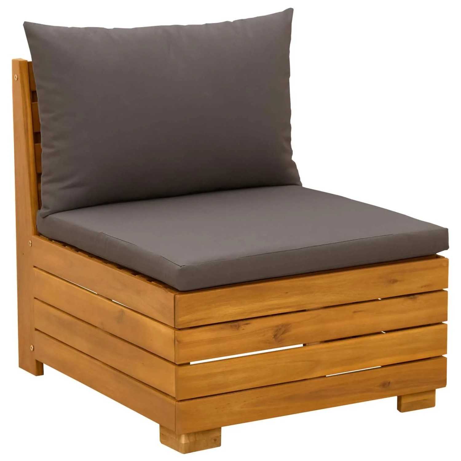 vidaXL Garten Mittelssofa Massivholz Akazie Braun 42022436