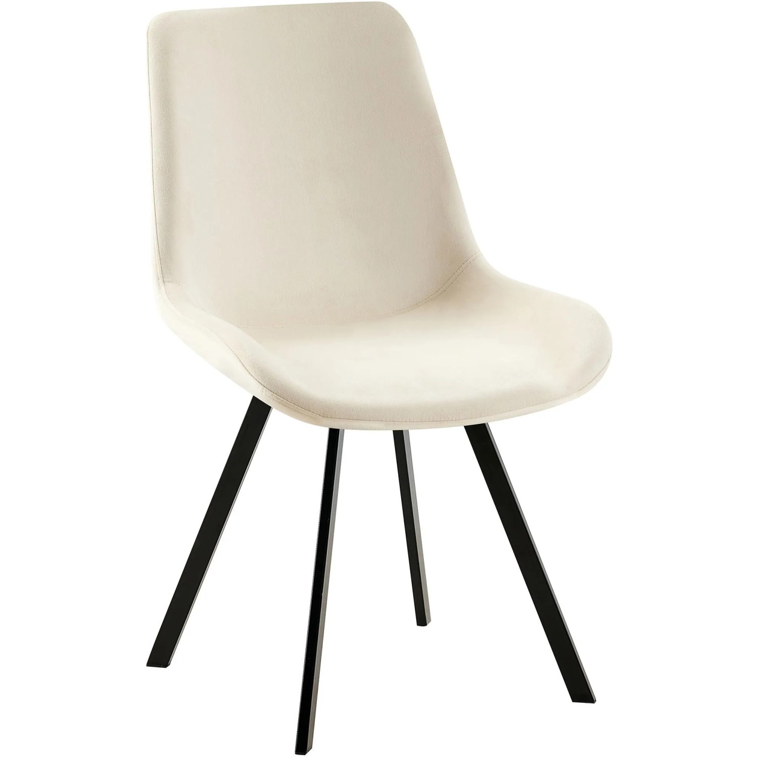 DELUKE Esszimmerstuhl LOVER Samt Creme 53x59x89cm Essstühle Esszimmerstühle Küchenstühle Wohnzimmerstühle