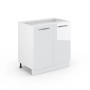 Vicco Spülenunterschrank Fame-Line, 80 cm, weiß hochglanz mit Regal.