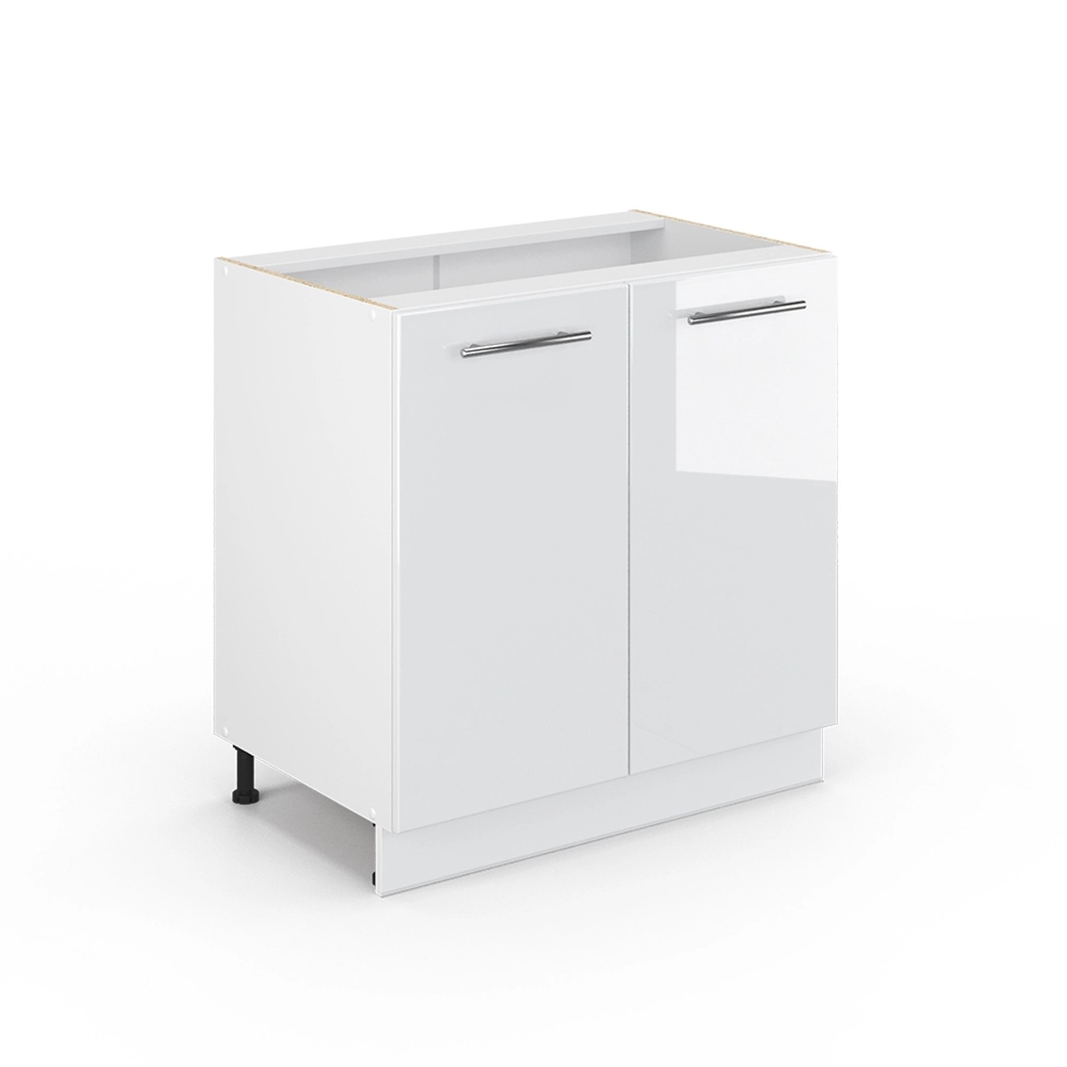 Vicco Spülenunterschrank Fame-Line Weiß Hochglanz/Weiß 80 cm mit Regal ohne günstig online kaufen