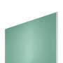 Grüne, imprägnierte Gipskartonplatte, 12,5 mm stark, für Feuchträume im Innenausbau.