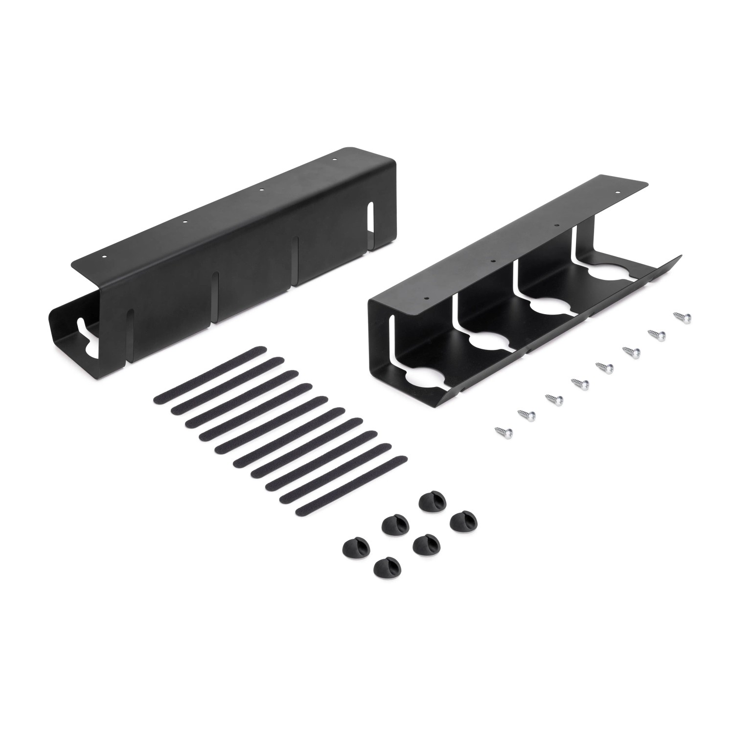 Emuca Untertisch Kabelträger 2er Set Länge 430 mm Stahl Schwarz Lackiert