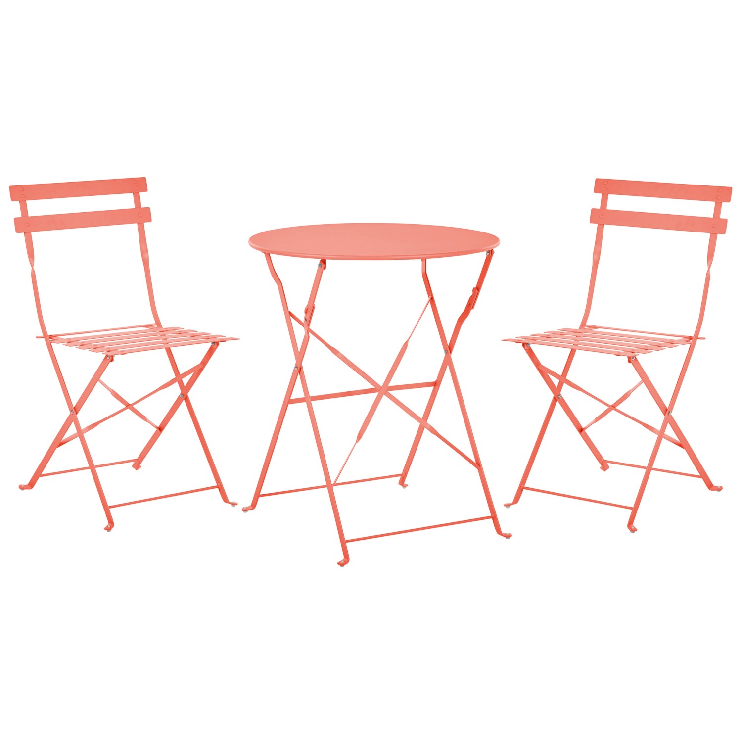 Beliani Bistro Set FIORI Korallenrot