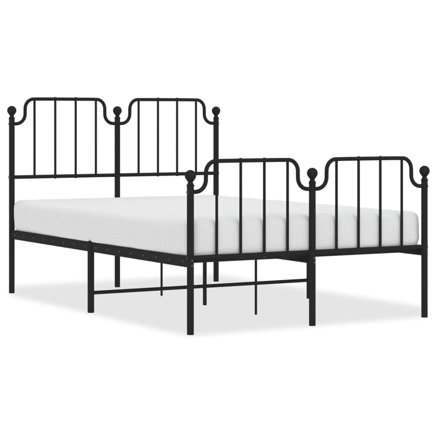 vidaXL Bettgestell, Bettrahmen mit Kopf- und Fußteil Metall Schwarz 120x200 günstig online kaufen