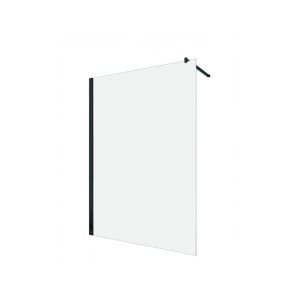 Glaszentrum Hagen Walk-In Dusche, 160x200cm, satiniertes Glas, schwarzes Profil.