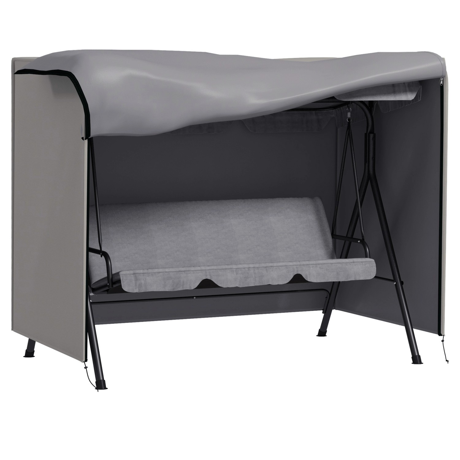 Outsunny Abdeckung für Schaukel Polyester Grau 205L x 124B x 164H cm günstig online kaufen