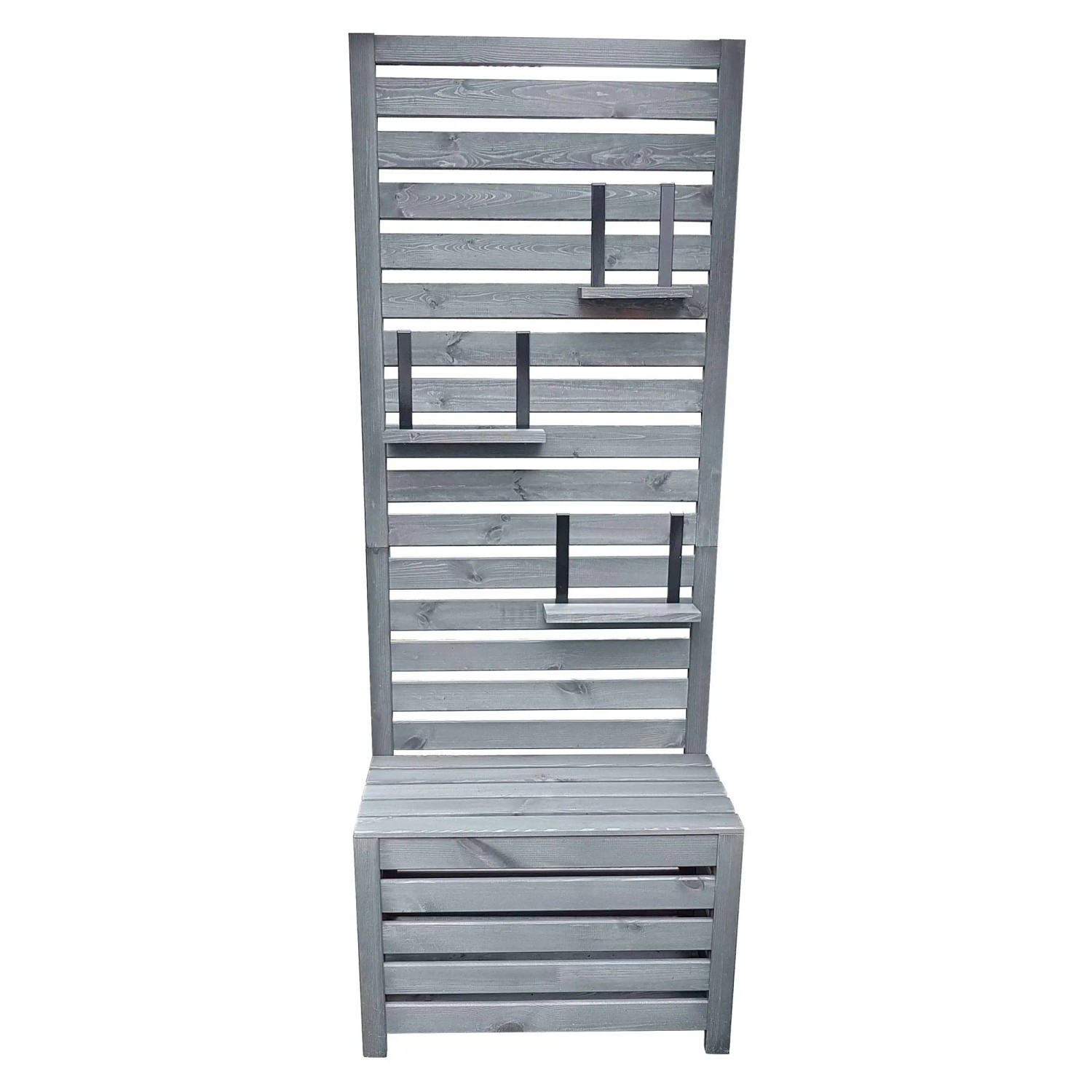 Promadino Spaliersichtschutz m. Staukasten 180 cm x 70 cm x 40 cm Grau FSC®