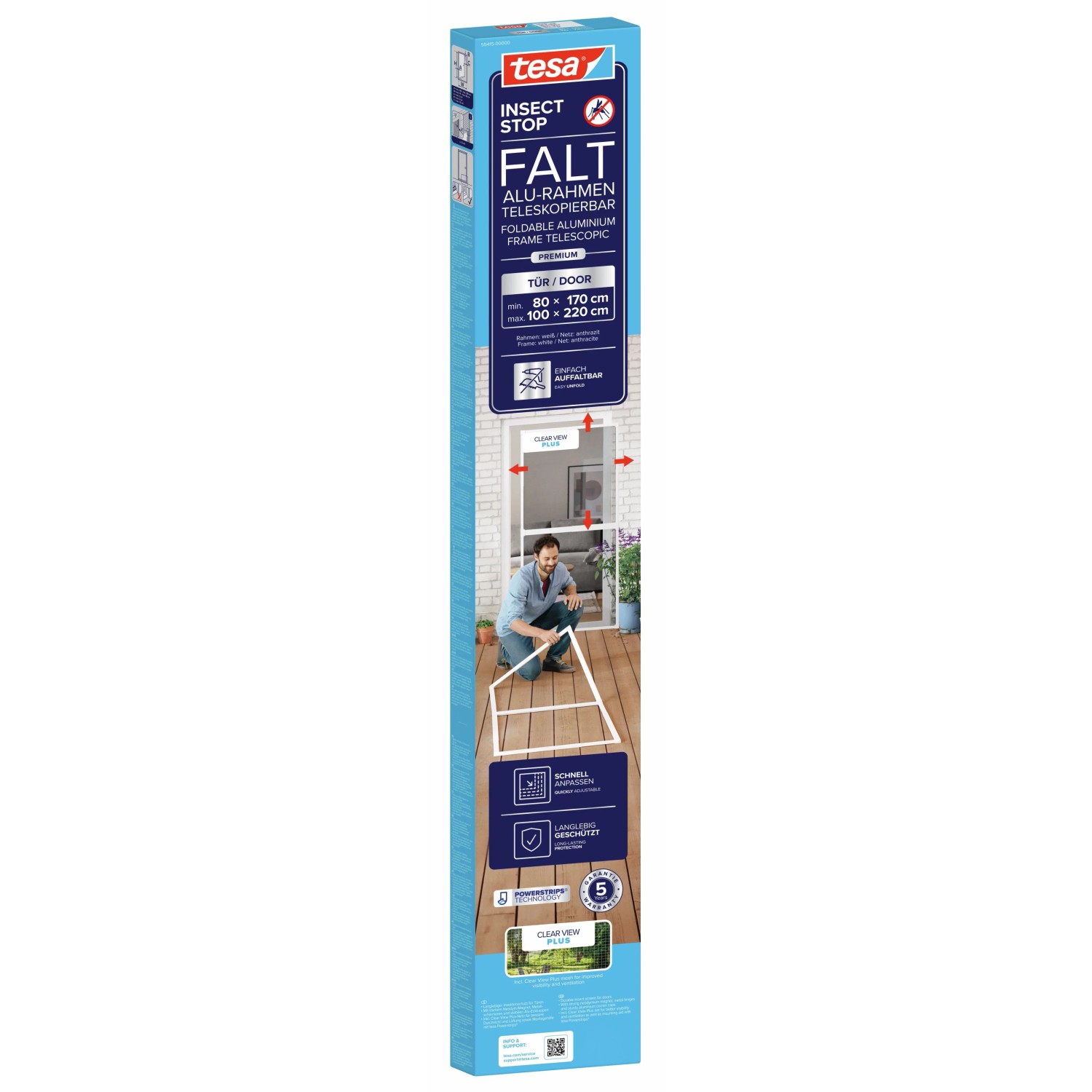tesa® Insect Stop  Falt Alu-Rahmen Tür weiß