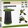 Calima Campinghocker, faltbar und höhenverstellbar, ø 25 cm, ideal für Camping und unterwegs.