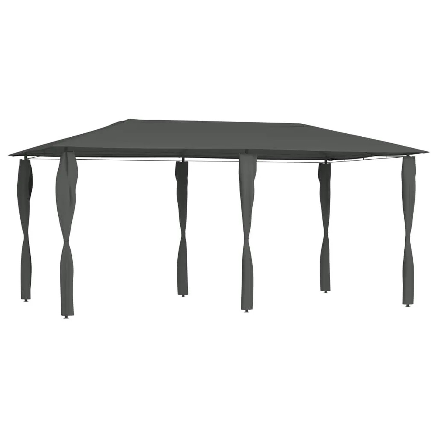 vidaXL Pavillon mit Pfostenverkleidung 2,98x5,3x2,59 m Grau 160 g/m² 313619