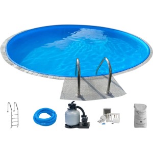 Summer Fun Stahlwandpool BRASILIA Set, Ø 300x120cm mit Leiter, Sandfilteranlage und Zubehör.
