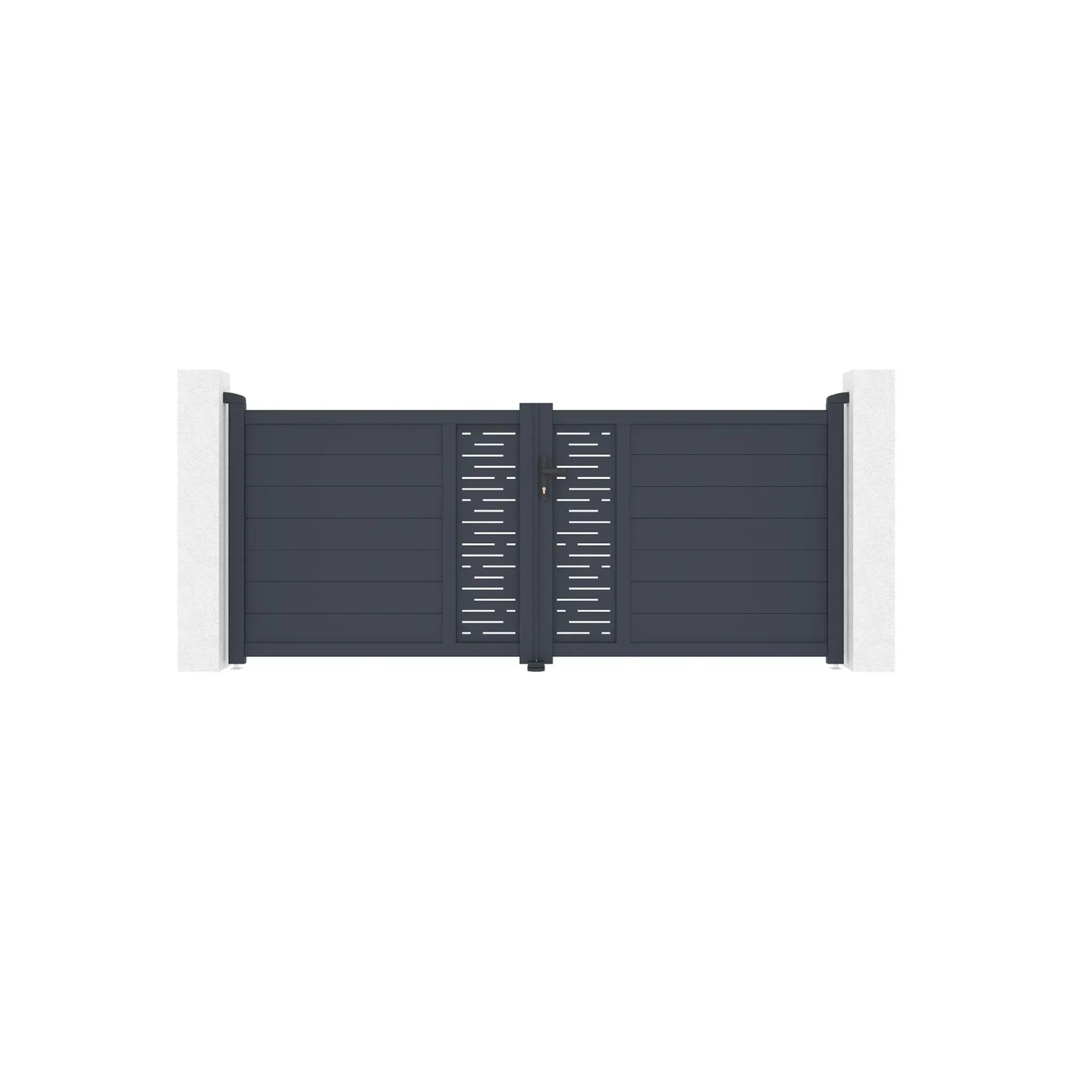 Casanoov Drehtor Arlberg 300x120cm Aluminium Grau & Bunker B500 Motorisierung
