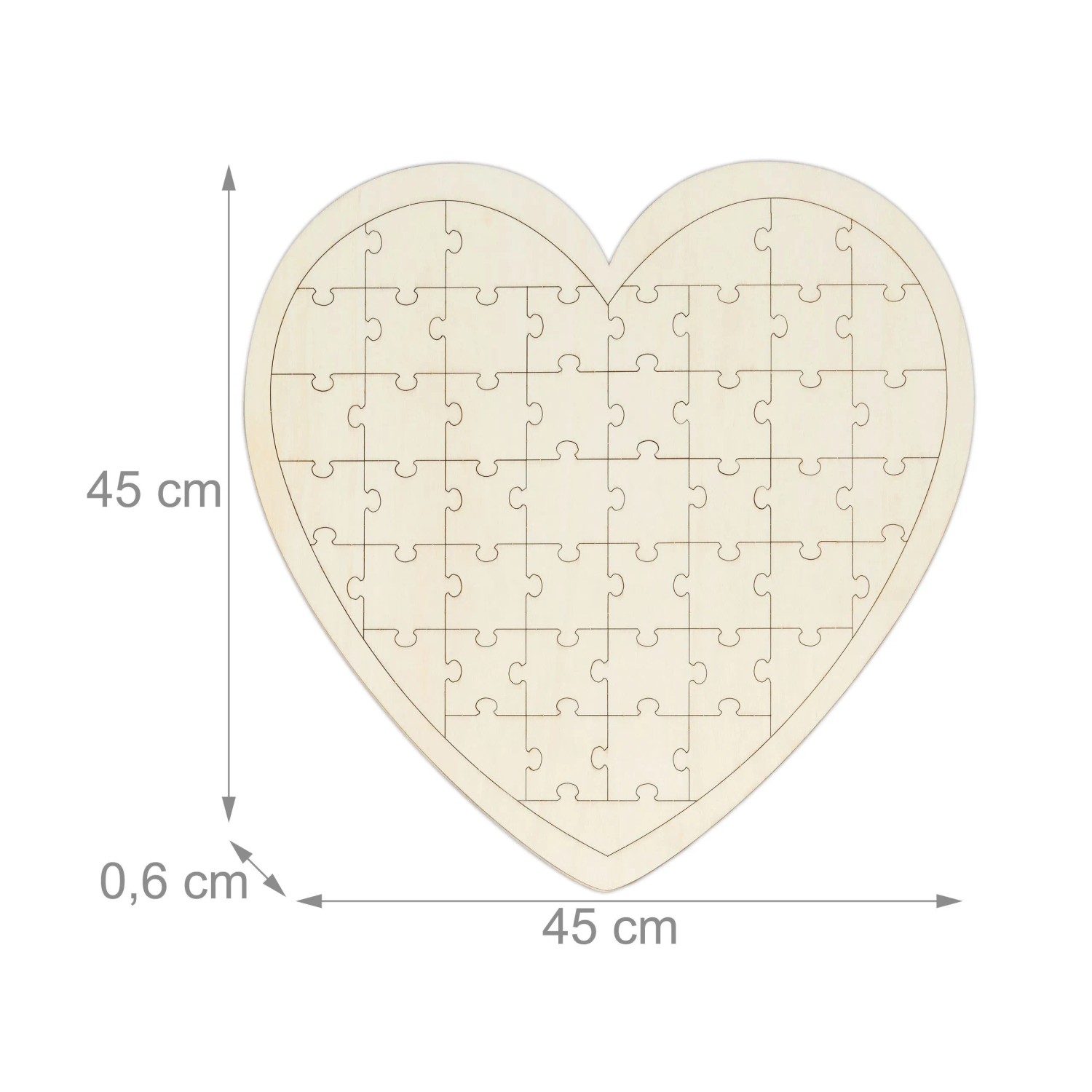 Relaxdays Herzpuzzle Holz Natur Beschriftbar 49 Teile 45 cm x 45 cm x 0,6 cm 390 g_4